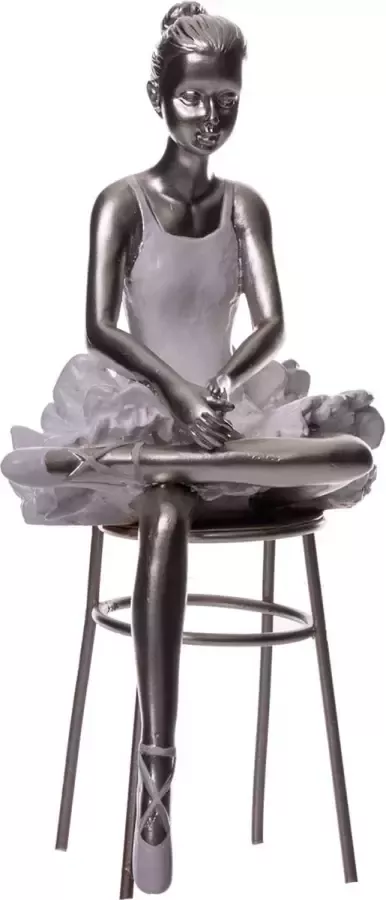 Ballerina op stoel beeld decoratief geschenk H18cm