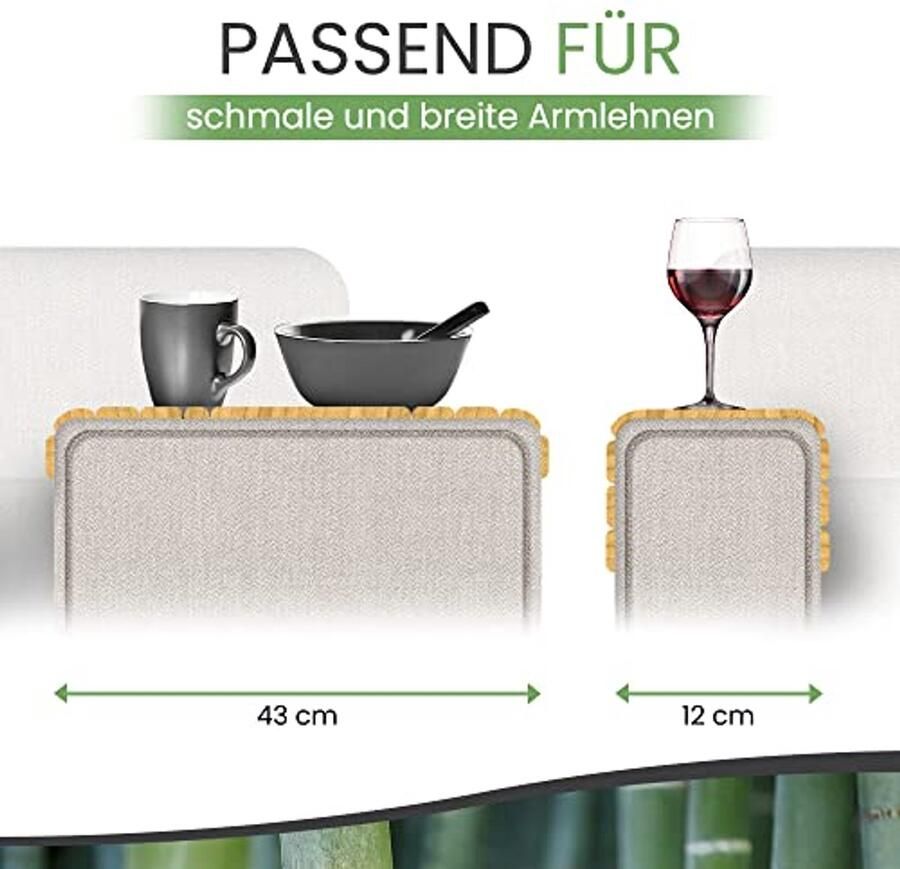Bamboe Armleuning Tafel Niet-Slip Armleuning Bescherming voor Drankjes Duurzaam en Elegante Sofa Accessoire
