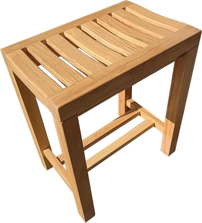 Bamboe badkamerkruk veelzijdige kruk voor badkamer en sauna natuurlijk