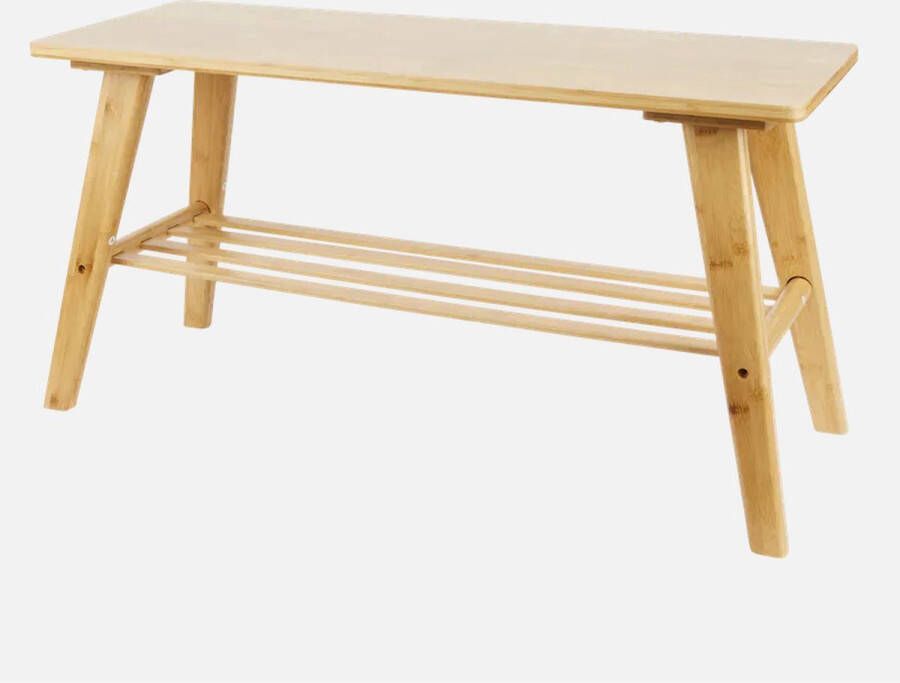 Bamboe bank met schoenenrek Bamboo Bench- 80 x 30 x 41 cm