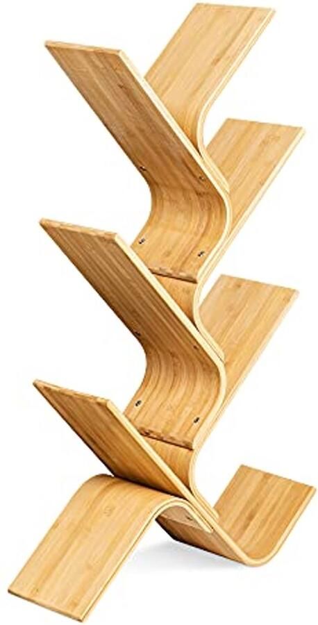 Bamboe Boekenkast 108 x 59 x 20 cm Open Boekenkast voor Boeken Tijdschriften en Decoratie