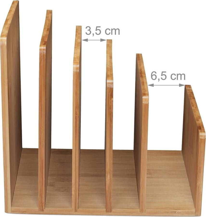 Bamboe brievenhouder met 5 houders voor brieven en documenten Bureau organizer HBD 23x245x25 cm Natuurkleurig
