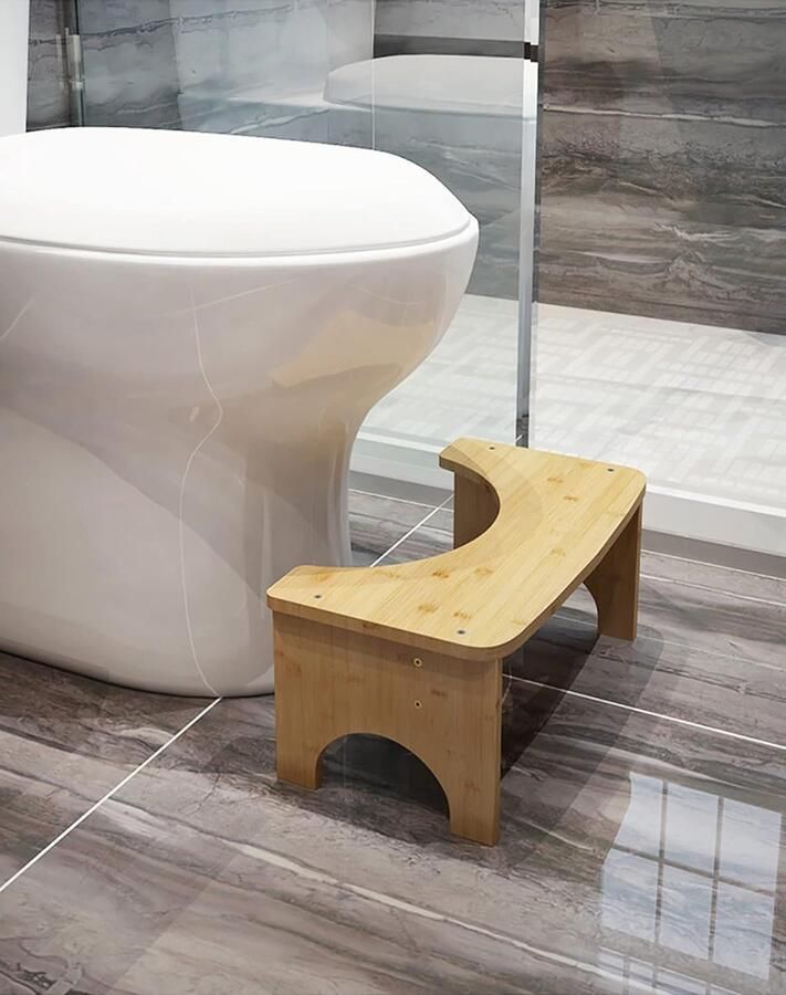 Bamboe Fysiologische Toilet Kruk Antislip Voetenbank voor Comfortabele Positie