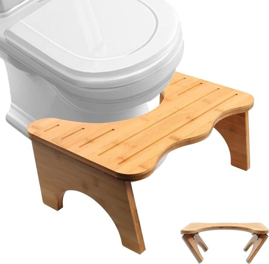 Bamboe inklapbare fysiologische toiletkruk kindertoiletstoel houten toiletkruk opstapkruk anti-verstopping toiletstoel voetenbank