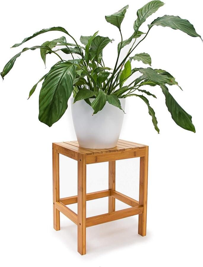 Bamboe Kruk Natuurlijk Hout Multifunctioneel 1 Stuk Naturel 40 x 28 x 32 cm