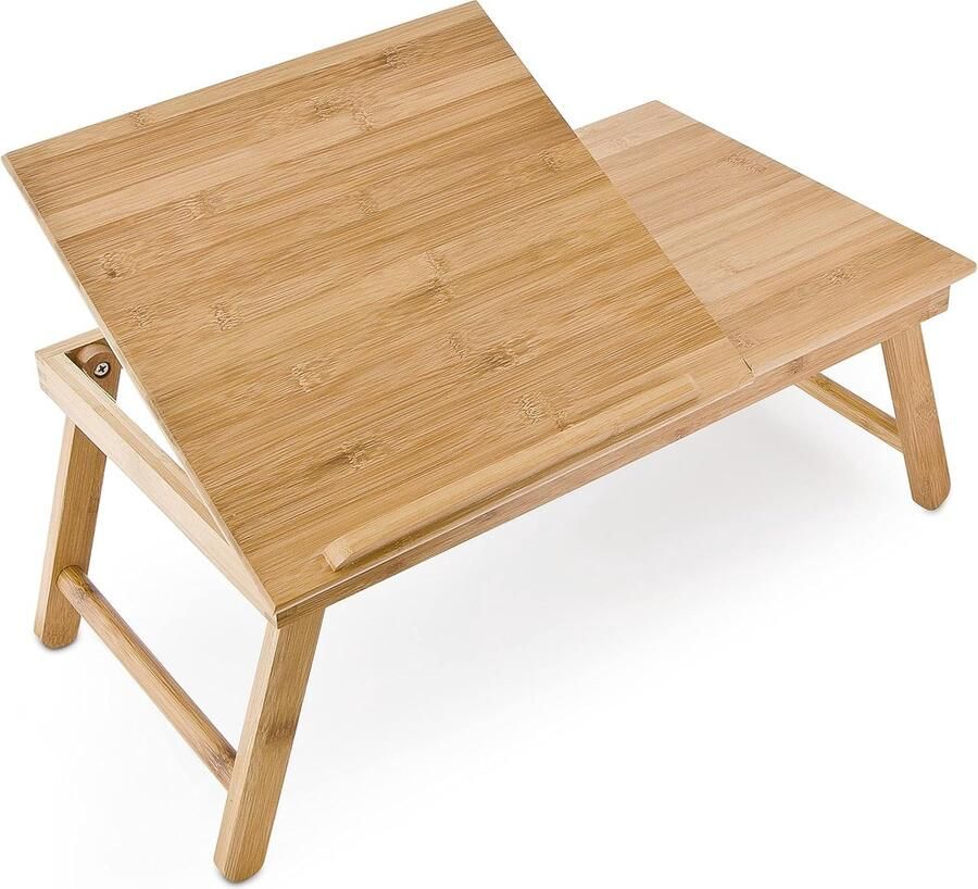 Bamboe laptoptafel met verstelbare hoogte en praktische opbergruimte
