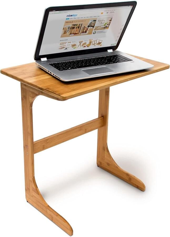 Bamboe Laptoptafel Praktische Bijzettafel voor Notebook 62 5x60x40 cm