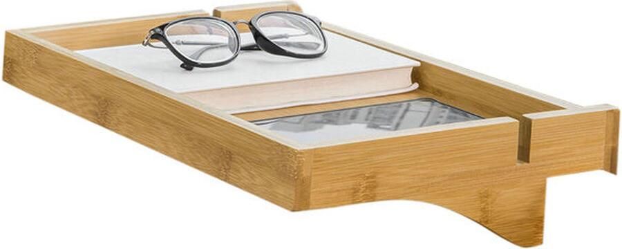 Rootz Living Rootz Bamboe Nachtkastje Clip-On Nachtkastje Ophangopslag Kabelbeheersleuven Installatie zonder gereedschap 36 cm x 9 cm x 25 cm