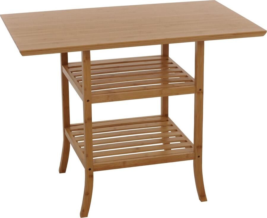 Bamboe tafel MCW-N84 balkontafel bijzettafel eetkamertafel multifunctionele tafel MVG-gecertificeerd 100x60cm