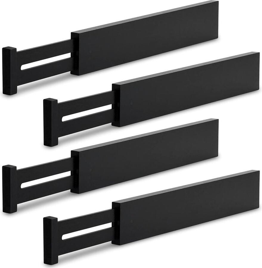 Bamboe Verstelbare Lade Verdelers 4 Stuks Lade Organizer- 35.2-48.3 cm Lente Geladen Keuken Slaapkamer