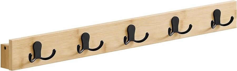Rootz Living Rootz Bamboe Wandkapstok Natuurlijk Beige Halorganisator Hoedenrek Bamboe Metaal Lichtgewicht Ruimtebesparend Eenvoudige installatie 4 8 cm x 70 cm x 7 cm