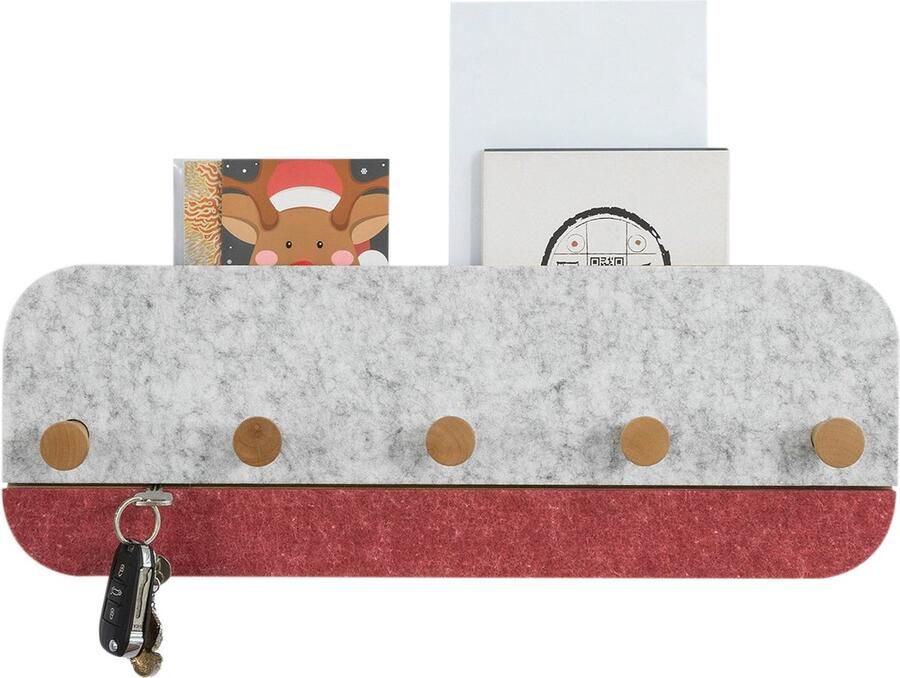 Rootz Living Rootz Bamboe Wandkapstok Sleutelhouder Postorganizer Stijlvolle opslag Veelzijdige plaatsing Duurzaam ontwerp 55 cm x 19 cm x 3 cm