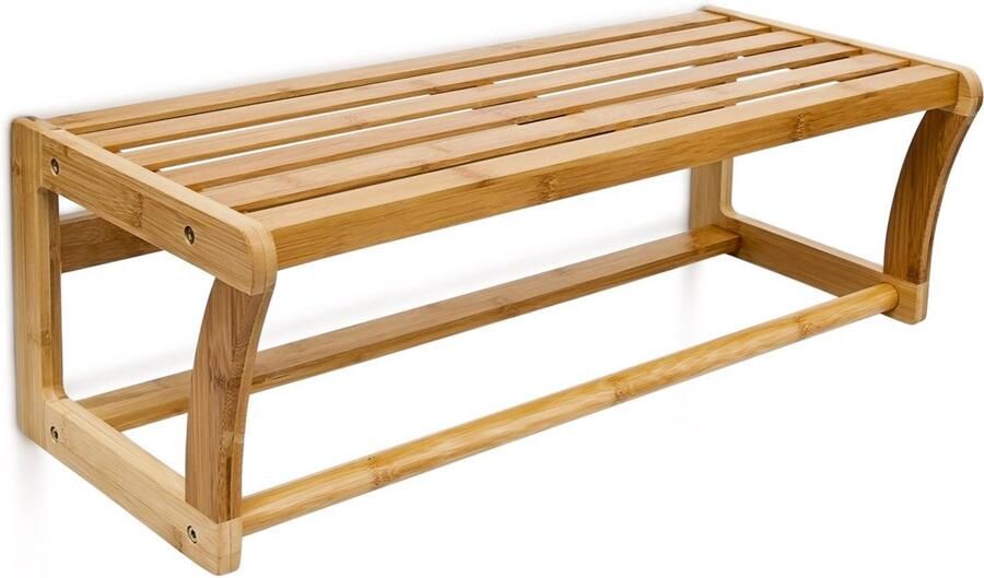 Bamboe wandrek handdoekhouder 1 stuk natuurlijk