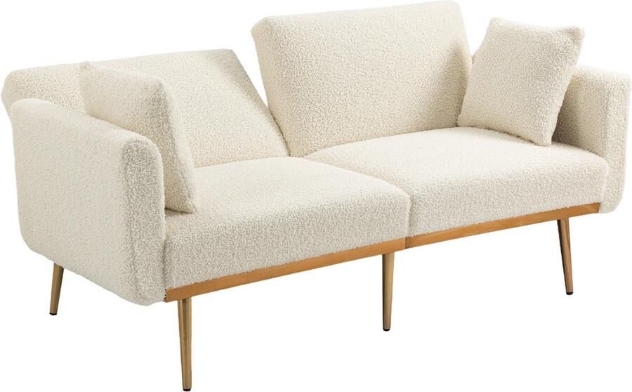 Zonder merk Gotagee Bank 2-zits bank fluweel verstelbare slaapbank woonkamer slaapkamer