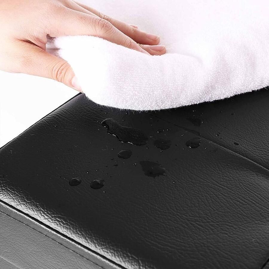 Rootz Living Rootz Bank Imitatieleer Kruk Opbergruimte Scharnierend deksel Opvouwbare bank Robuust Duurzaam Hoog draagvermogen Uitstekend zitcomfort PVC hoes Zwart 110 x 38 x 38 cm