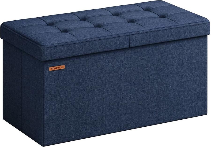 Woon Wereld Bank met opbergruimte 38 x 76 x 38 cm nachtblauw