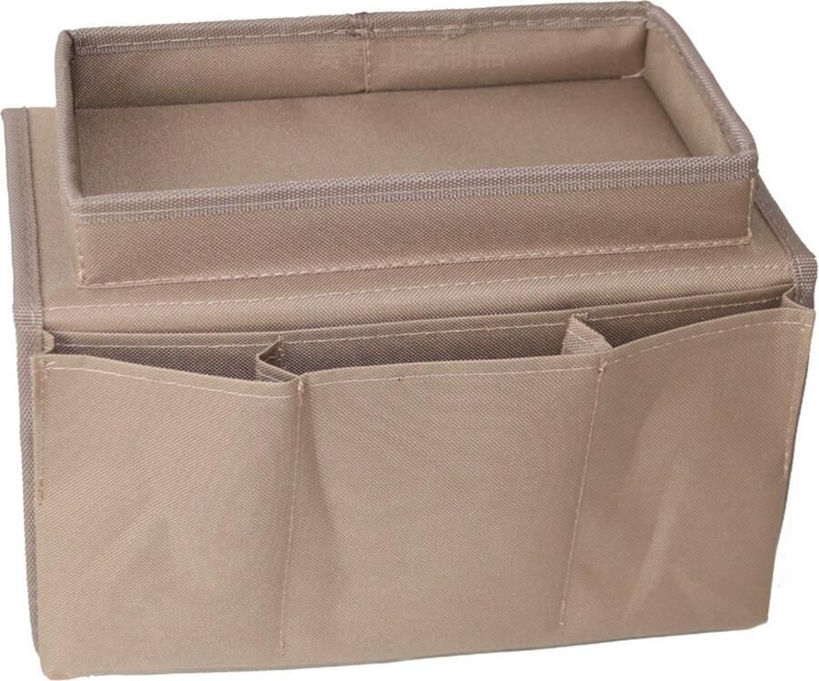 Bank Opbergtas Organisator voor bankarmen Bank Armleuning TV Afstandsbediening Organizer Banktas voor Fauteuil Dienblad met Bekerhouder 1 stuk bruin 2 grote zakken 3 kleine zakken
