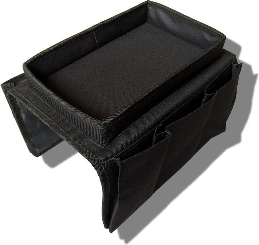 Bank Opbergtas Organisator voor bankarmen Bank Armleuning TV Afstandsbediening Organizer Banktas voor Fauteuil Dienblad met Bekerhouder 1 stuk zwart 2 grote zakken 3 kleine zakken