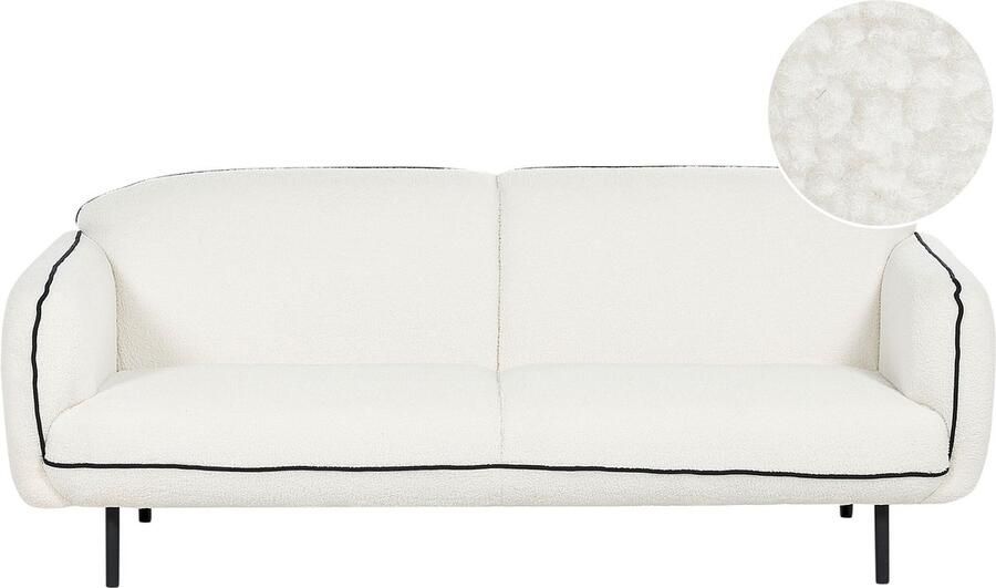 Beliani Bank TONSBERG Bouclé Wit 3-zitter