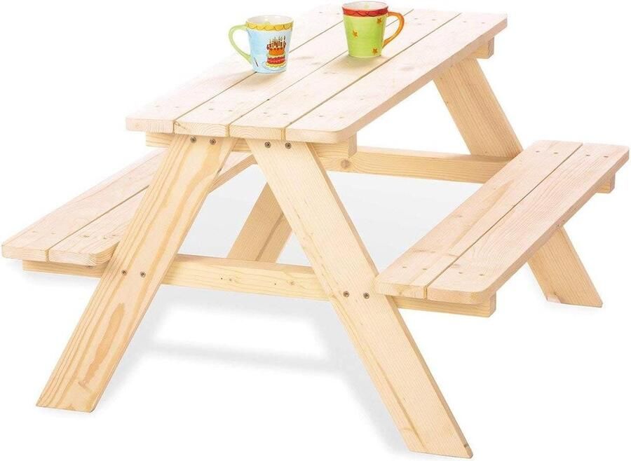 Bank voor Kinderen Nicki Houten Speelgoed Bankje met Rugleuning