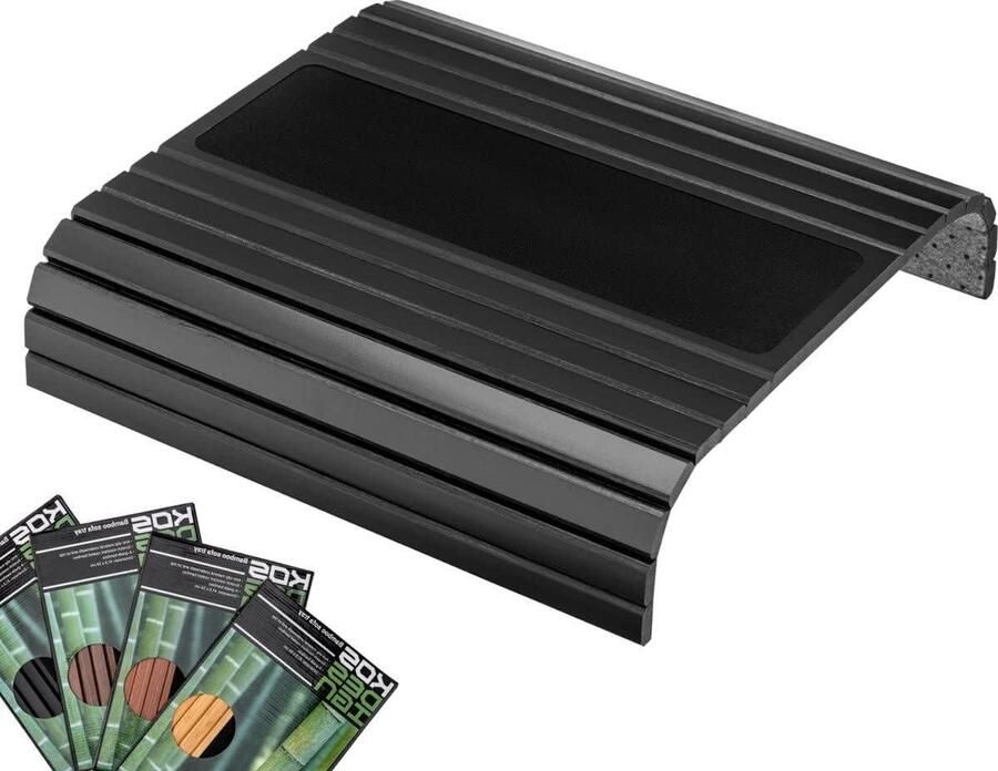 Bankarmtafel van bamboe antislip flexibel duurzame bankarmtafel elegant ontwerp natuurlijke kleur drankjeshouder zwart