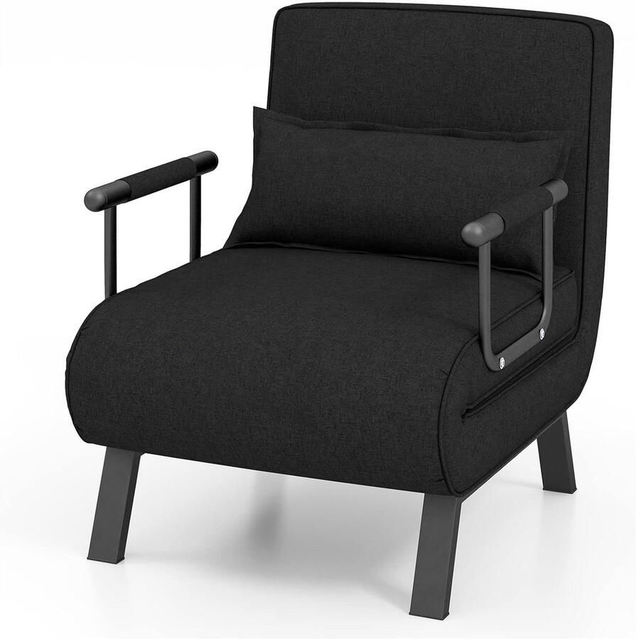 Corenia Bankbed – Slaapbank – Sofa – Bedbank – Slaapstoel – 4-in-1 Inklapbaar Design – Verstelbare Rugleuning 6-standen – Met Metalen Frame