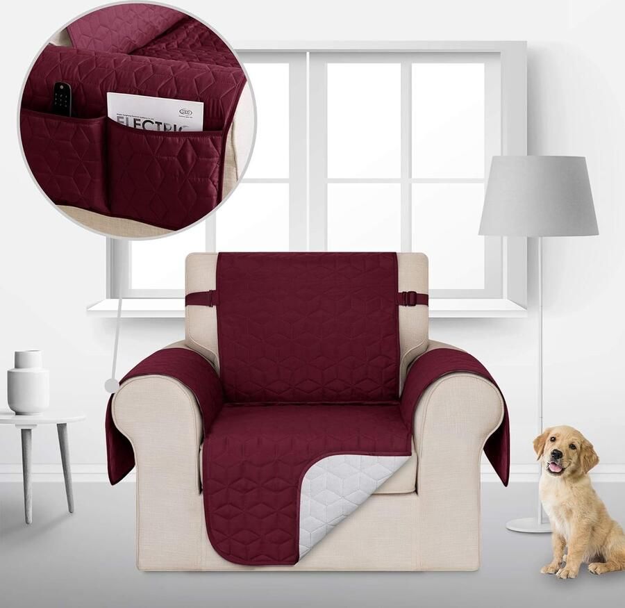 Bankhoes 1-zits bordeaux