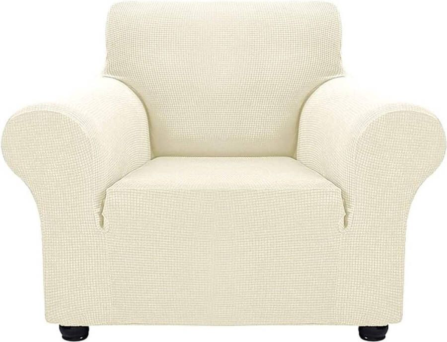 Bankhoes 1-zits Stoel Sofa Cover Elastic Stretch Spandex Hoes Antislip Wasbare Protector en Cover met armleuningen Beige