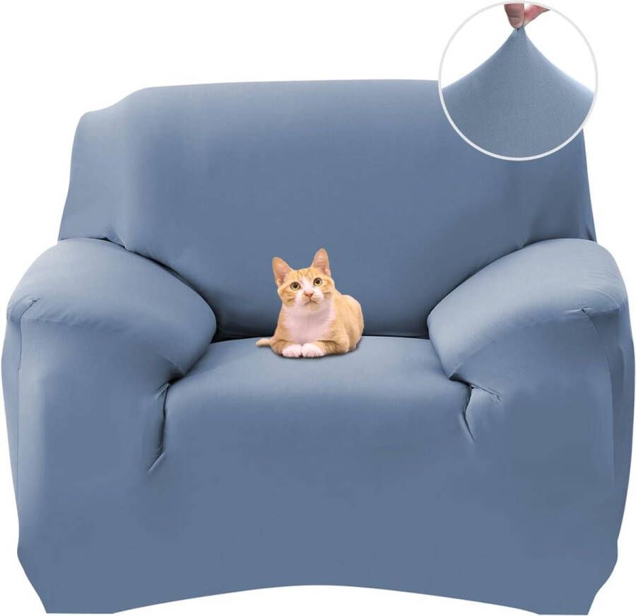 Bankhoes 1-zits Stoel Sofa Cover Elastic Stretch Spandex Hoes Antislip Wasbare Protector en Cover met armleuningen Grijze Stijl