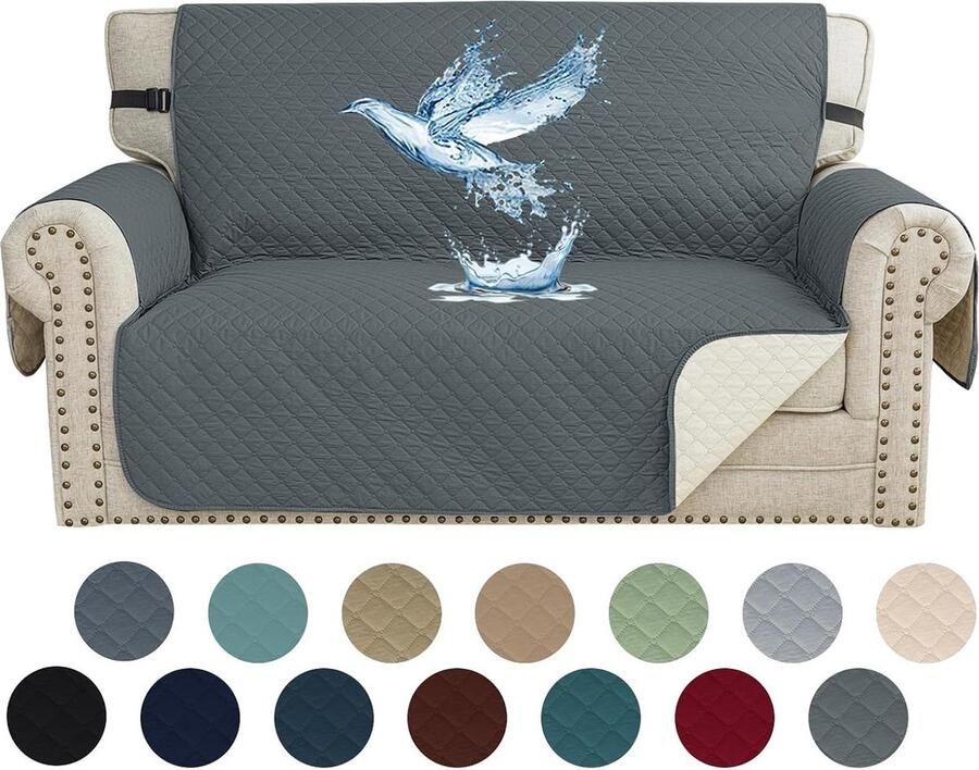 Bankhoes 2 Zits Duurzaam en Comfortabel 1 stuk Donkergrijs