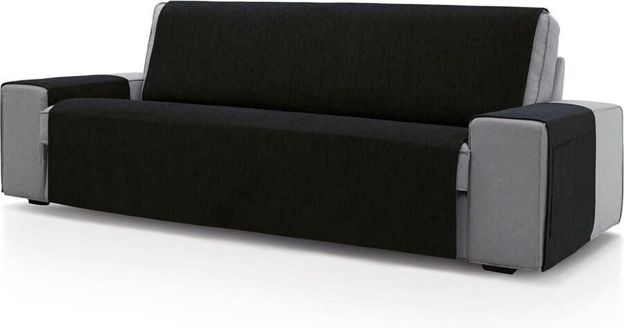 Bankhoes 2-zitsbank 115 x 220 cm zwart zacht 100% Made in Spain hoekbank overtrek