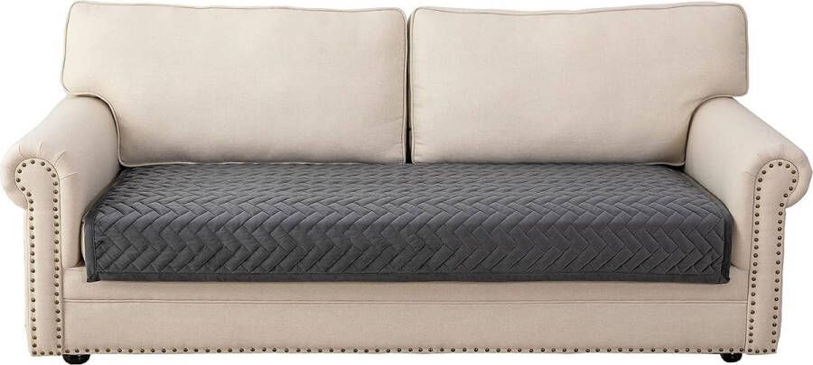 Bankhoes 3-zits anti-slip bankhoes voor L-vorm bankbeschermer chaise longue hoekbank 2-zits beschermer woonkamer stoel honden huisdieren donkergrijs 90 x 180 cm (slechts 1 stuks)