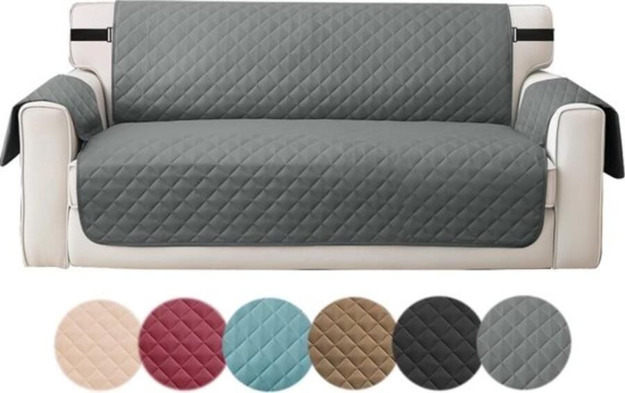 Grijze Bankhoes Antislip Stretch Design Voor 3-Zits Hoekbanken en L-Vorm