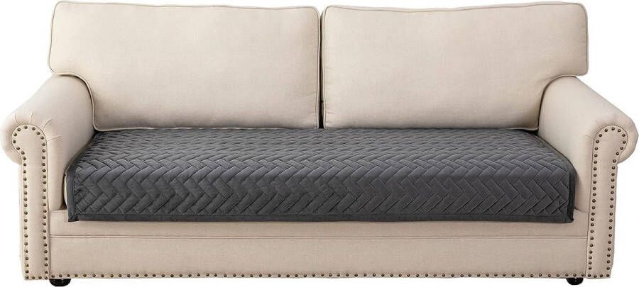 Bankhoes 3-zits bankhoes antislip bankhoes voor L-vormige bankbeschermer chaise longue hoekbank 2-zits beschermhoezen woonkamer fauteuil honden huisdieren donkergrijs 90 x 210 cm ( Slechts 1 stuk)