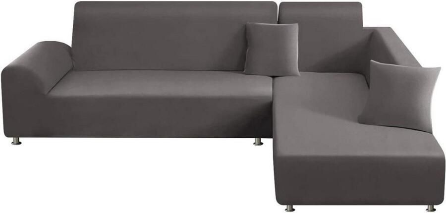 Bankhoes 3-zits L-vorm 2-delig Stretch Inclusief 2 kussenslopen