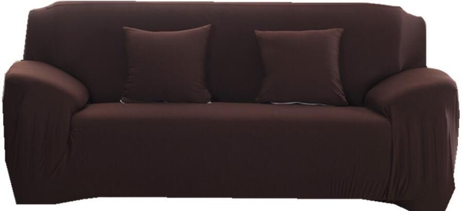 Bankhoes 3-zits stretch met armleuningen 190-230 cm koffiebruin