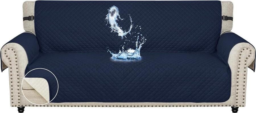 Bankhoes 3 Zits Waterbestendig 1 Stuk Donkerblauw