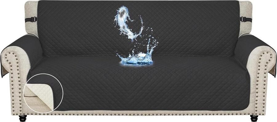 Bankhoes 3 Zits Waterbestendig Universeel 1 stuk Zwart