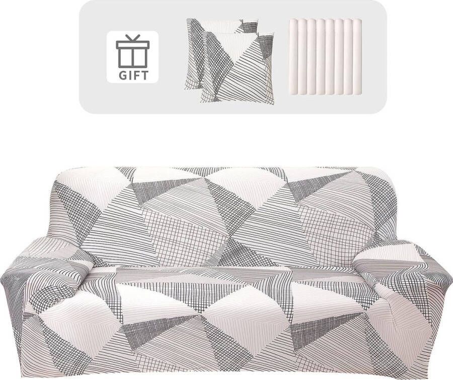 Bankhoes 4-zits stretch bankhoes Elastische bankhoes Spandex bankhoes met 2 kussenhoezen Antislip Wasbaar Bankbeschermhoes Bank verweven