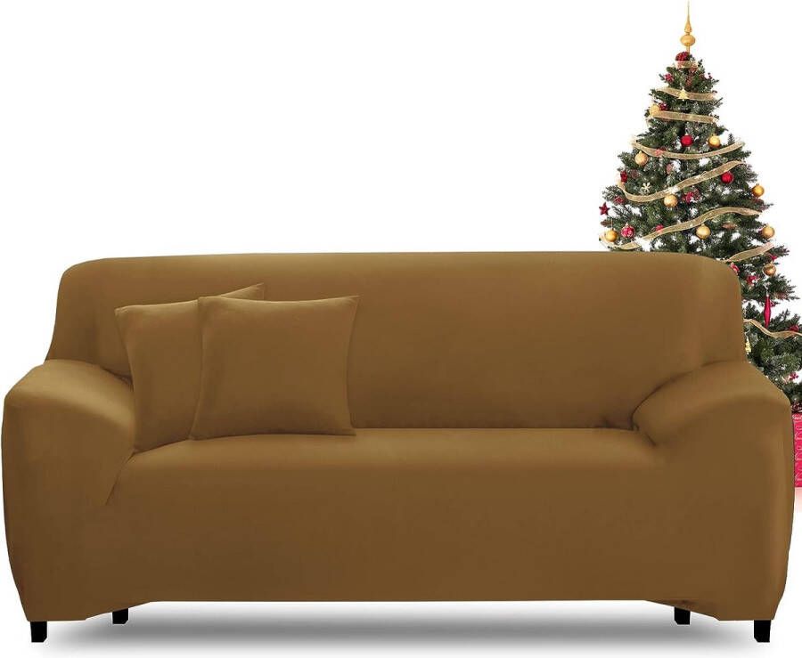 Bankhoes 4-zits stretch bankovertrek met armleuningen spandex modern antislip wasbaar bankovertrek hoes voor bank (4-zits camel)