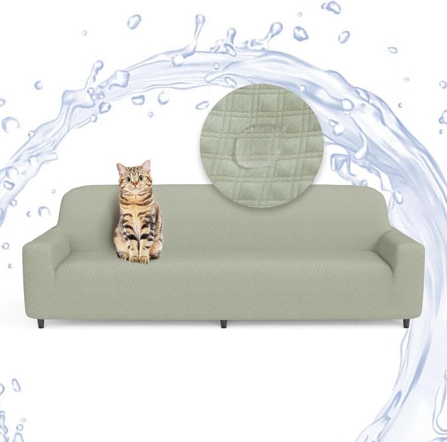 Bankhoes 4-zits waterdicht beschermt tegen huisdieren 1 stuk groen