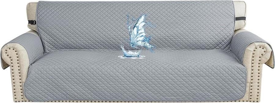 Bankhoes 4 Zits Waterdicht Geschikt voor huisdieren Lichtgrijs