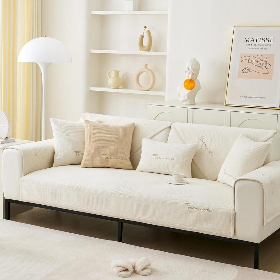 Bankhoes 1- 2- 3- 4-zits L-vorm hoekbank bankovertrek fluweel antislip bankhoes