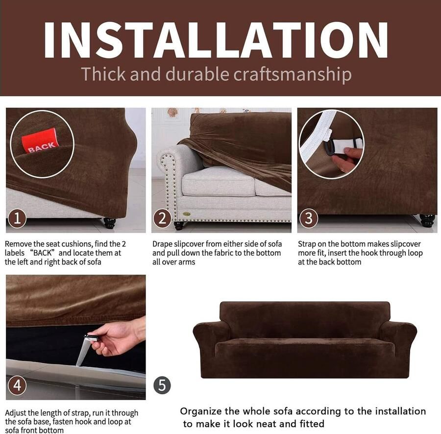 Bankhoes bankovertrek_(3-zits donker koffiebruin)