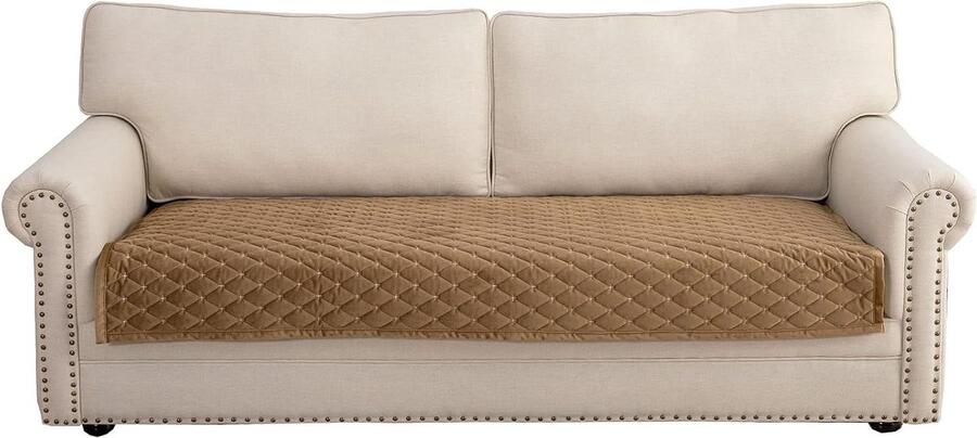 Bankhoes 3-zits anti-slip bankovertrek voor L-vorm chaise longue-hoekbank Hoezen woonkamer stoel honden huisdieren Koffiebruin 90 x 120 cm Slechts 1 stuks hoekbank hoes stretch