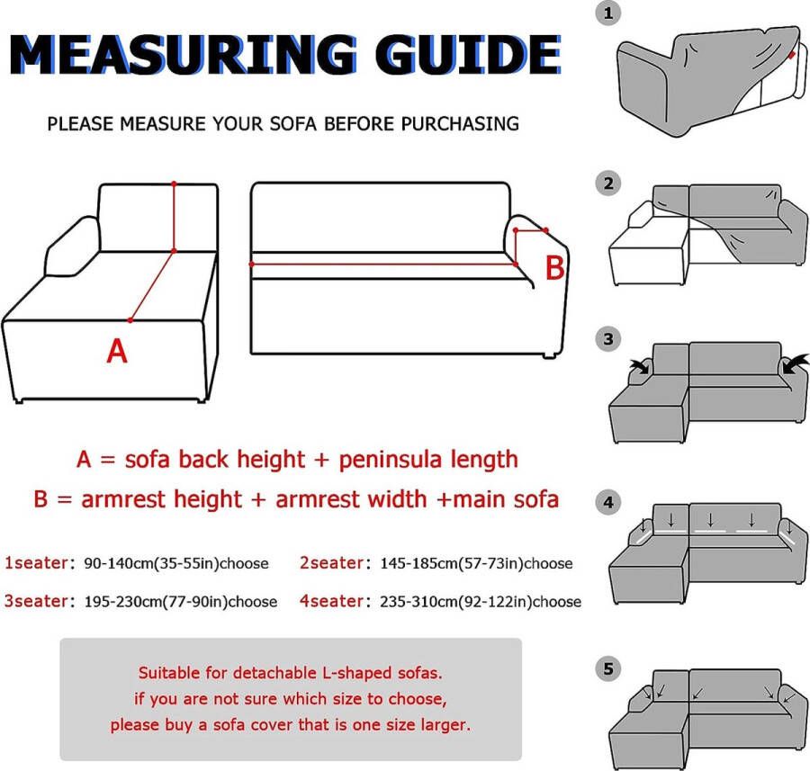 Bankhoes Hoekbank L-vorm Bankspreien Stretch bankhoes L-vorm rechts of links met twee kussenhoezen Wasbaar Universele bankhoes L-vorm Bankhoes L-vorm (2-zits en 3-zits rode wijn)