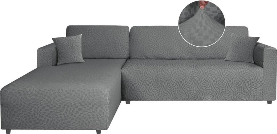 Bankhoes Met Links Rechts Schiereiland Sofahoes voor Hoekbank 1 stuk Lichtgrijs