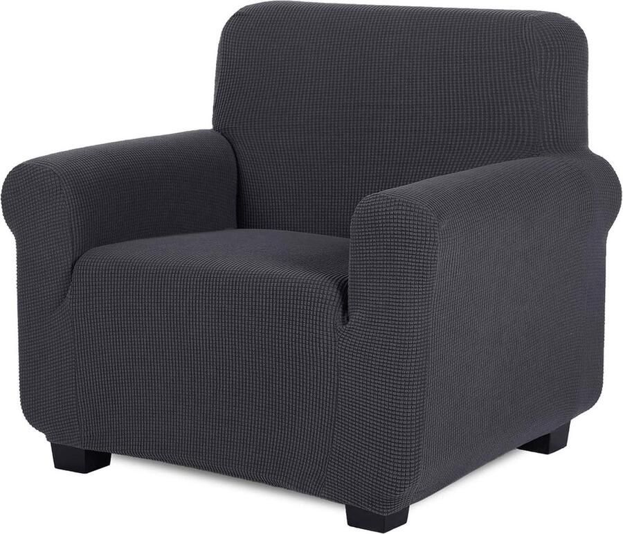 Bankhoes Rekbare Bankovertrek Stretch Meubelbeschermer Jacquard Sofahoes 1-Zits Grijs Bankhoes