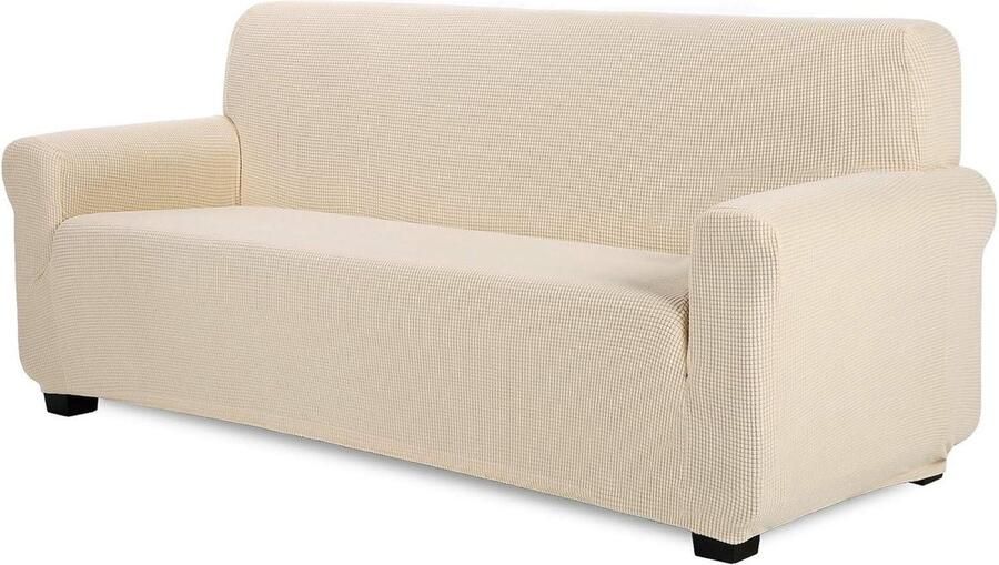 Bankhoes Rekbare Stretch Bankovertrek Elastische Meubelbeschermer Jacquard Sofahoes 3-Zits Grijs