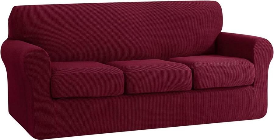 Bankhoes stretch 3 zitsbanken 3-zitsbank anti-slip hoes bordeaux bankhoes stretch 3 zitsbanken